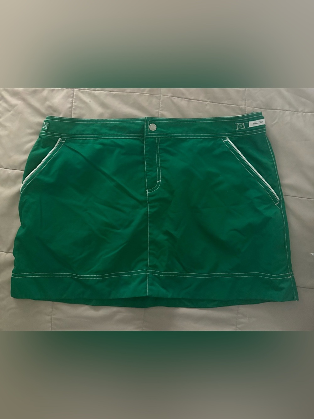 Nautica Green Swim Skirt with Adjustable Waistband